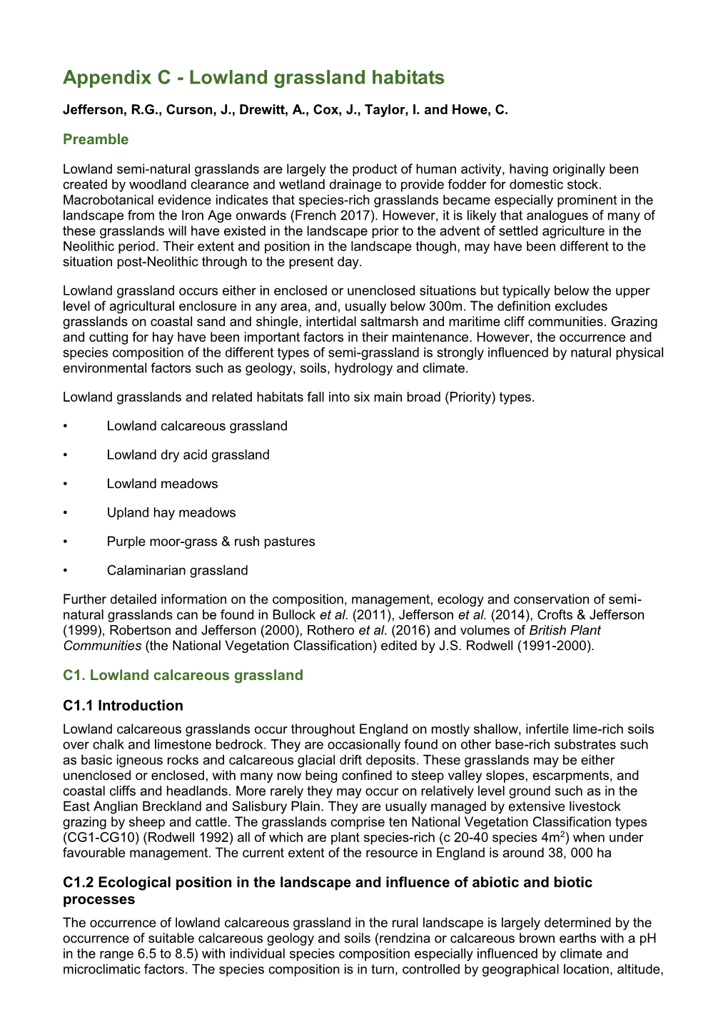 Lowland Grassland Habitats