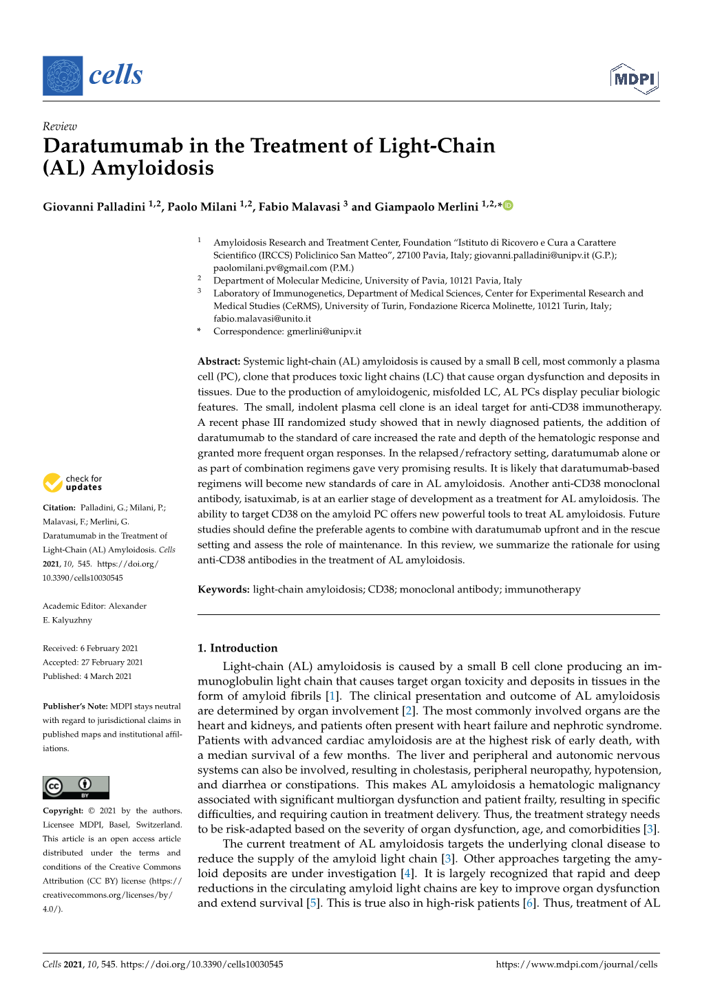Daratumumab in the Treatment of Light-Chain(AL) Amyloidosis