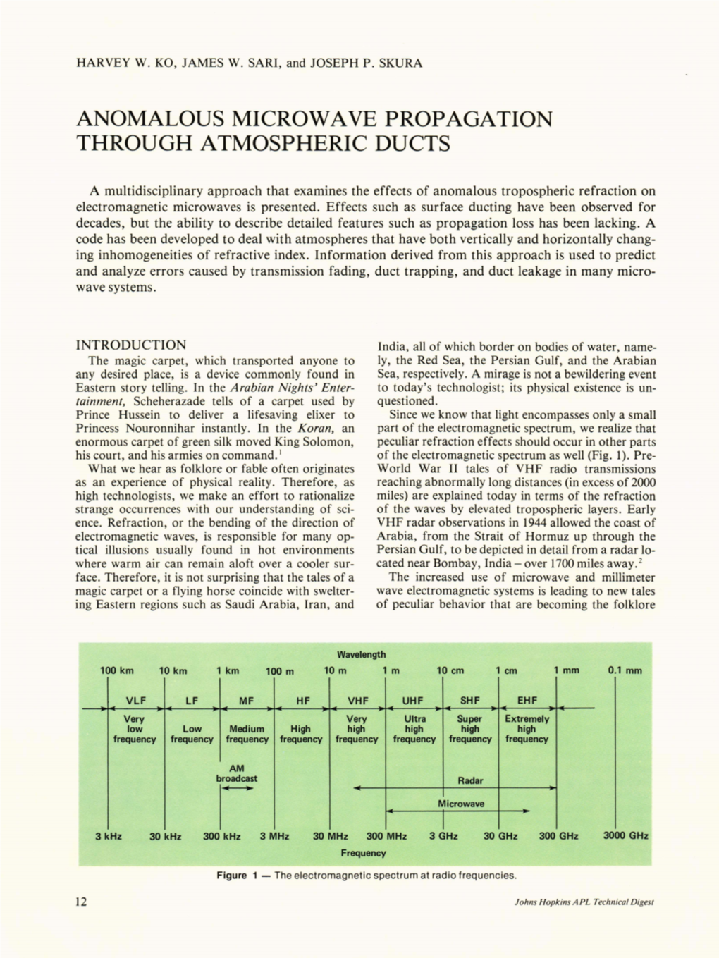 Anomalous Microwave Propagation Through Atmospheric Ducts