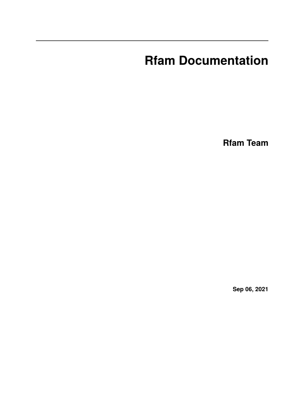 Rfam Documentation