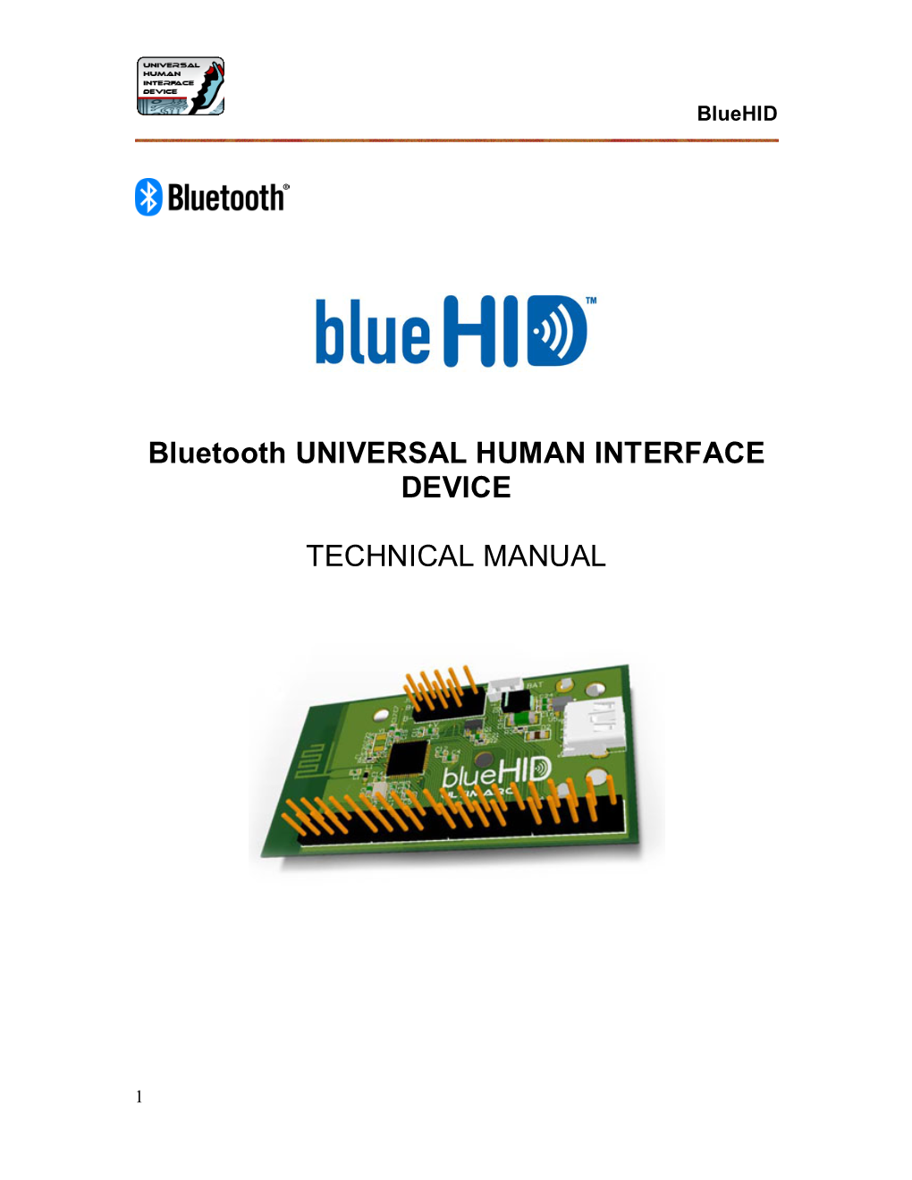 Bluetooth UNIVERSAL HUMAN INTERFACE DEVICE TECHNICAL