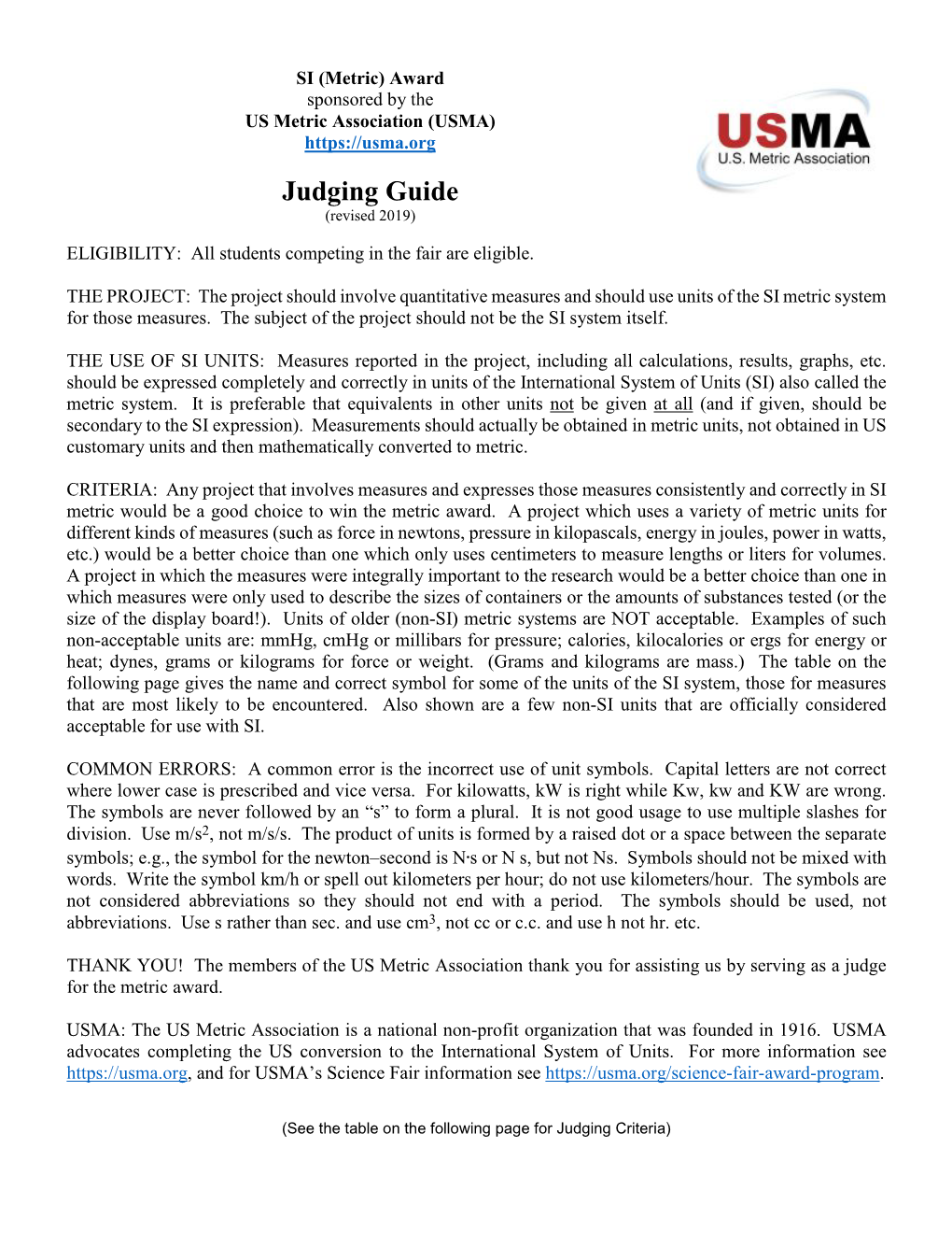 Science Fair Judging Guide