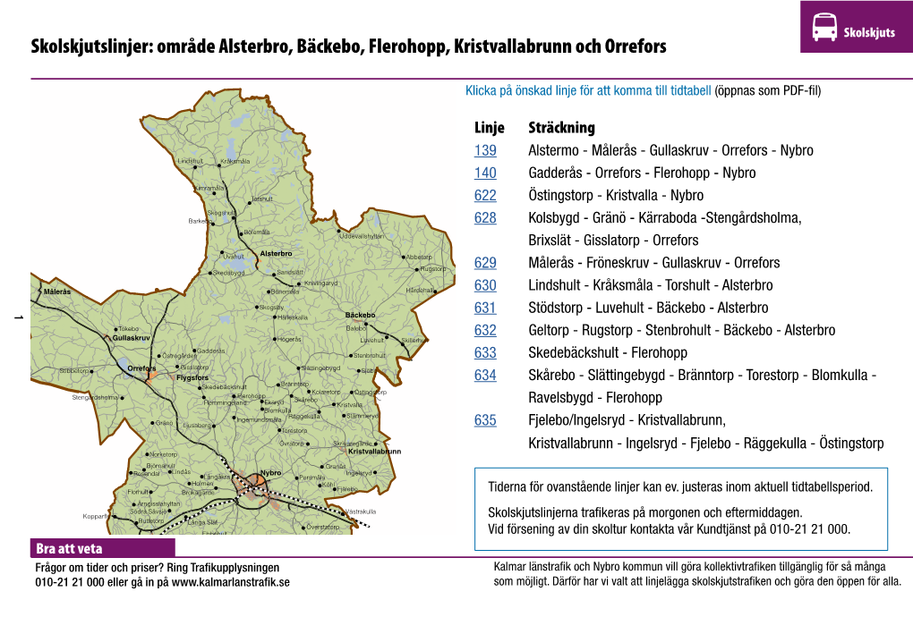 Område Alsterbro, Bäckebo, Flerohopp, Kristvallabrunn Och Orrefors