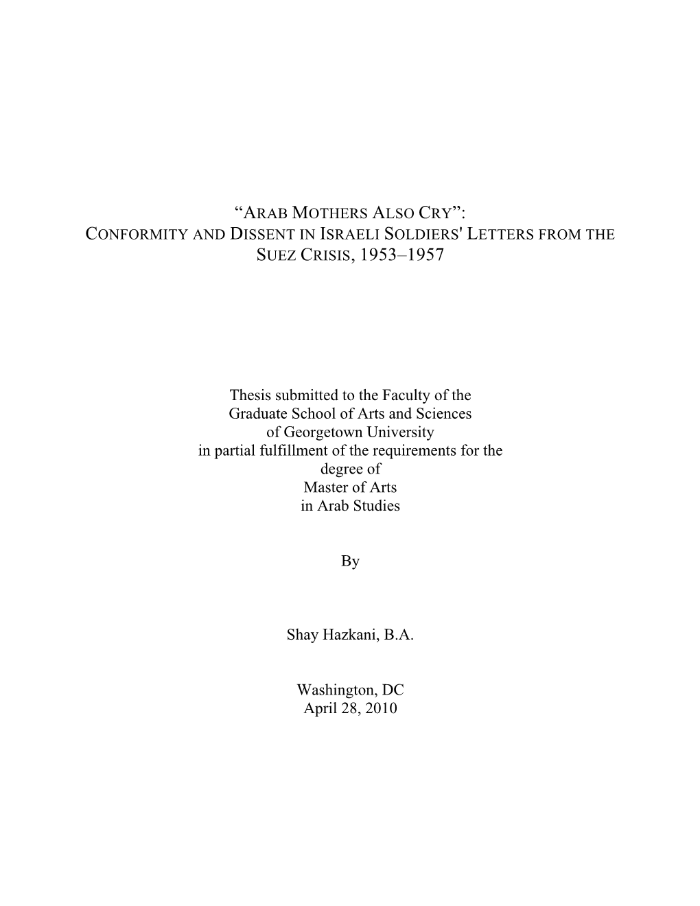 Conformity and Dissent in Israeli Soldiers' Letters from the Suez Crisis, 1953–1957