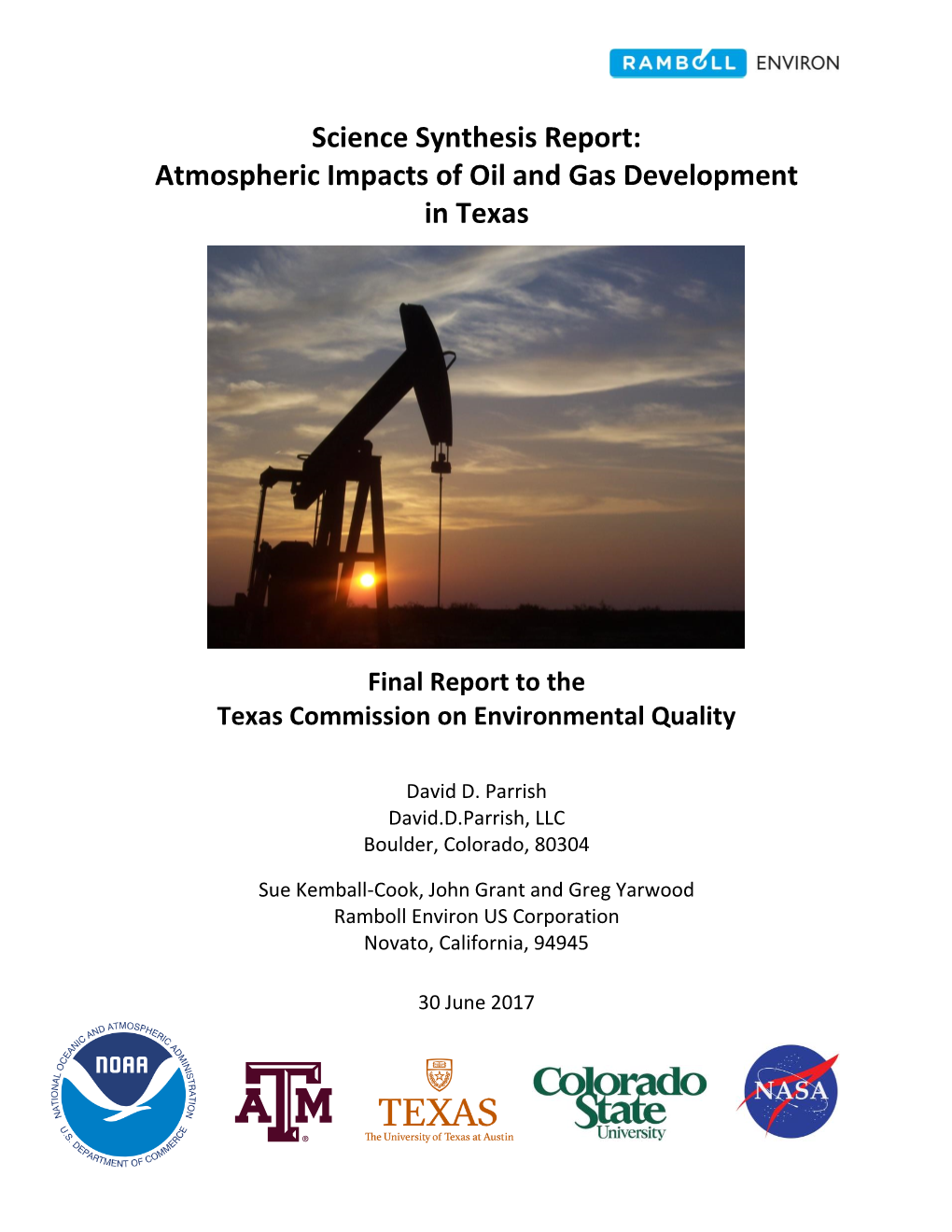 Science Synthesis Report: Atmospheric Impacts of Oil and Gas Development in Texas