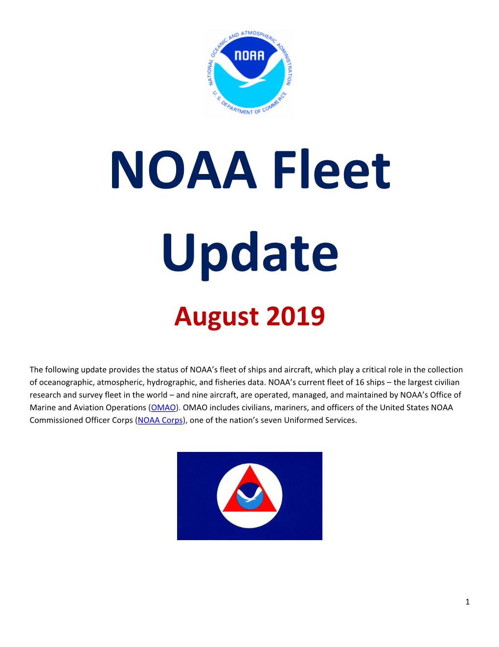 NOAA Fleet Update August 2019