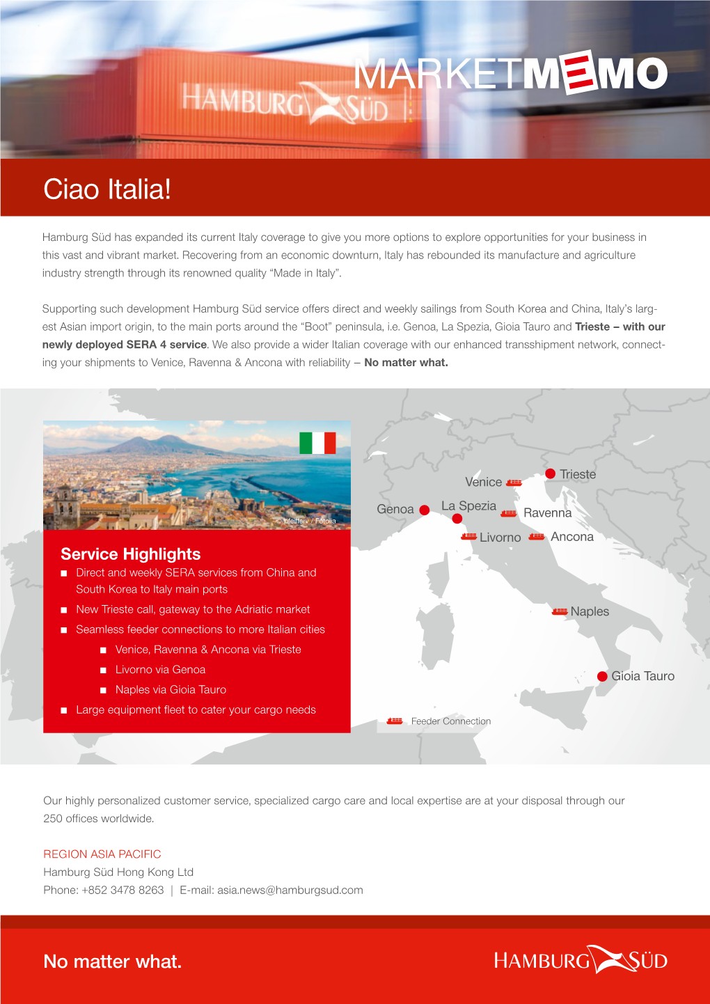 Ciao Italia: Asia to Italy