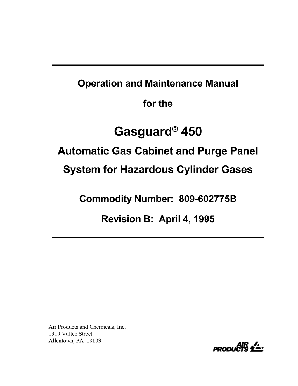 Gasguard® 450 Automatic Gas Cabinet and Purge Panel System for Hazardous Cylinder Gases