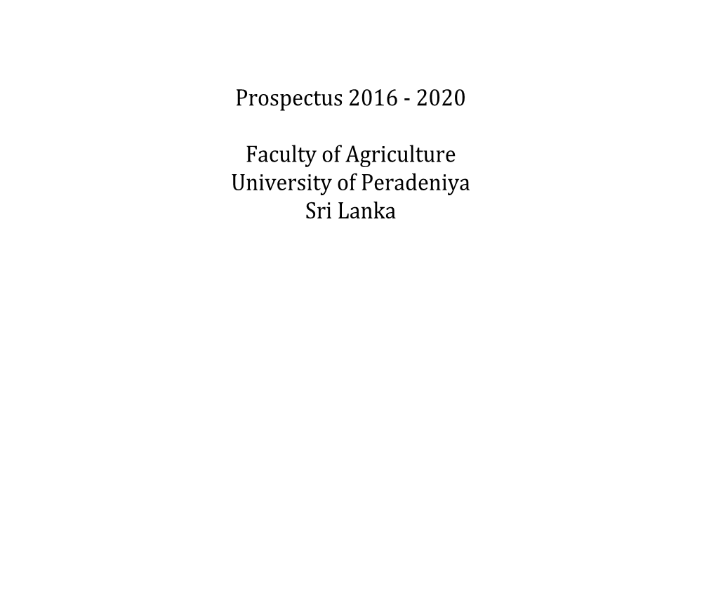 Prospectus 2016 - 2020