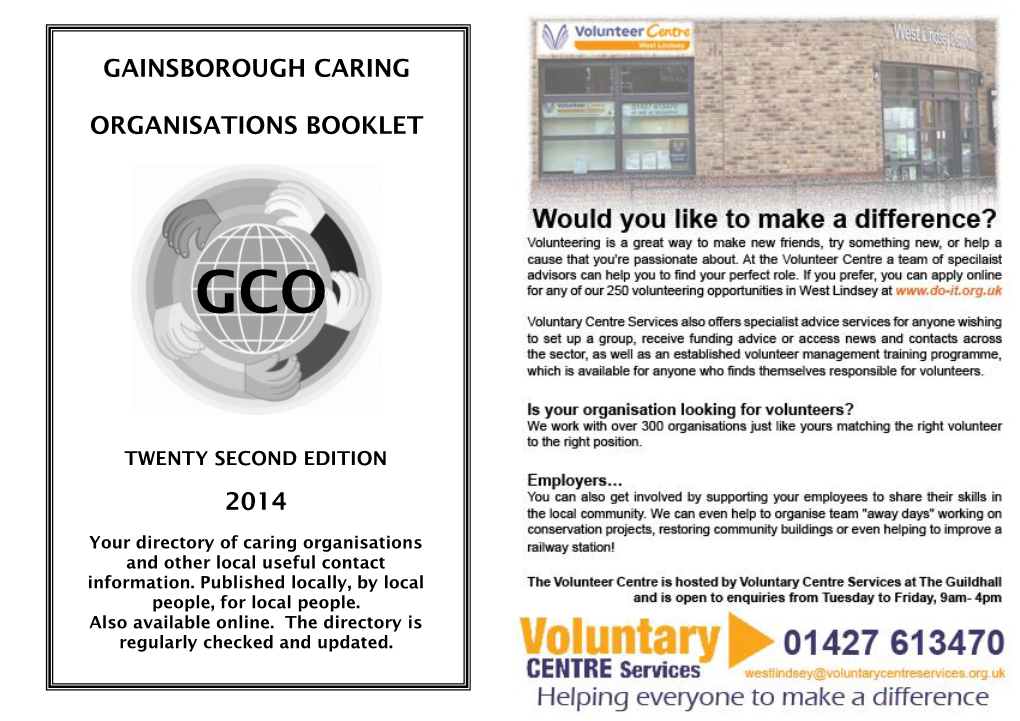 Gainsborough Caring Organisations Booklet 2014