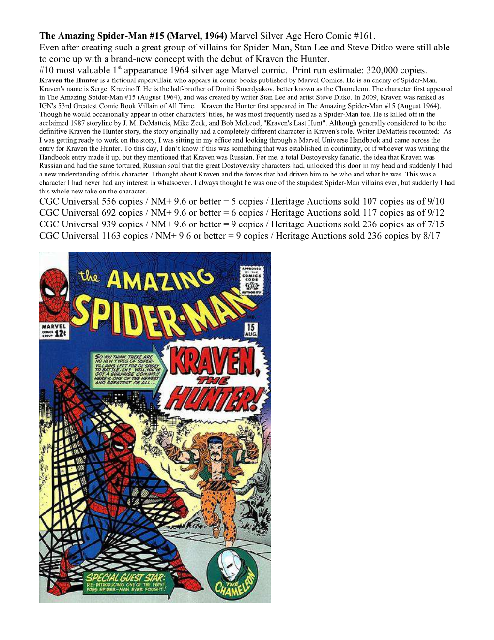 The Amazing Spider-Man #15 (Marvel, 1964) Marvel Silver Age Hero Comic #161