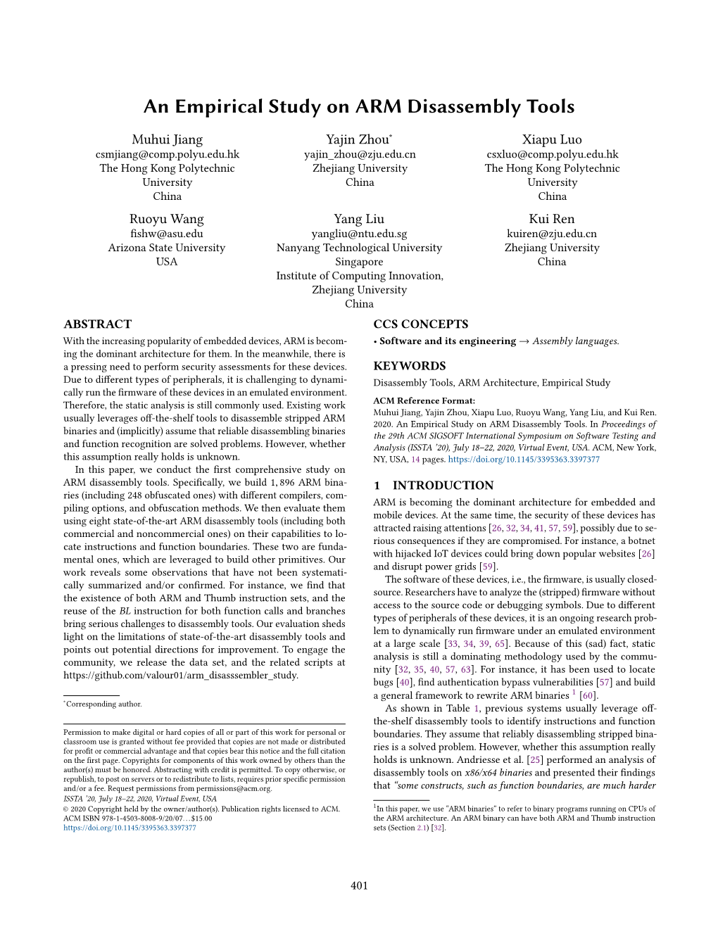 An Empirical Study on ARM Disassembly Tools