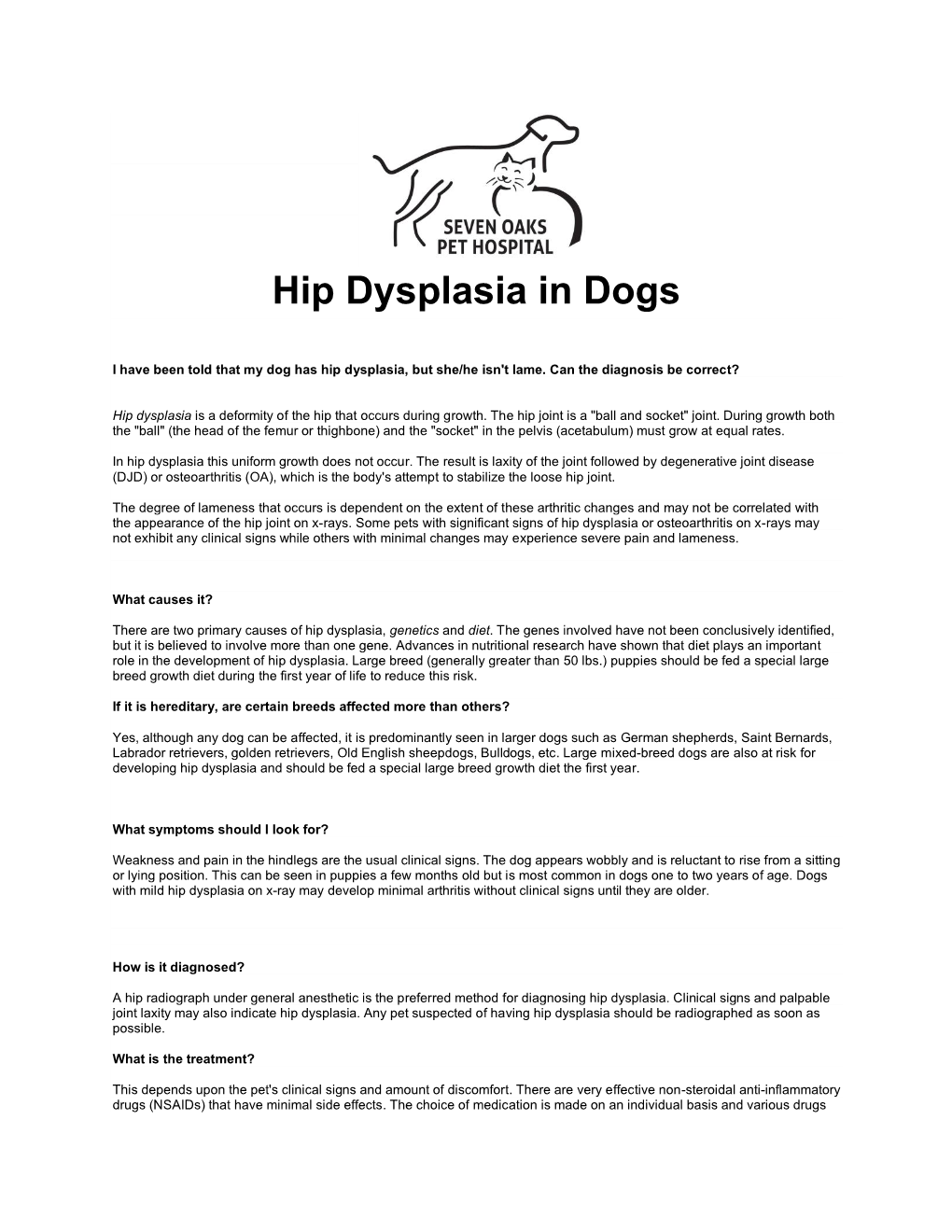 Hip Dysplasia in Dogs