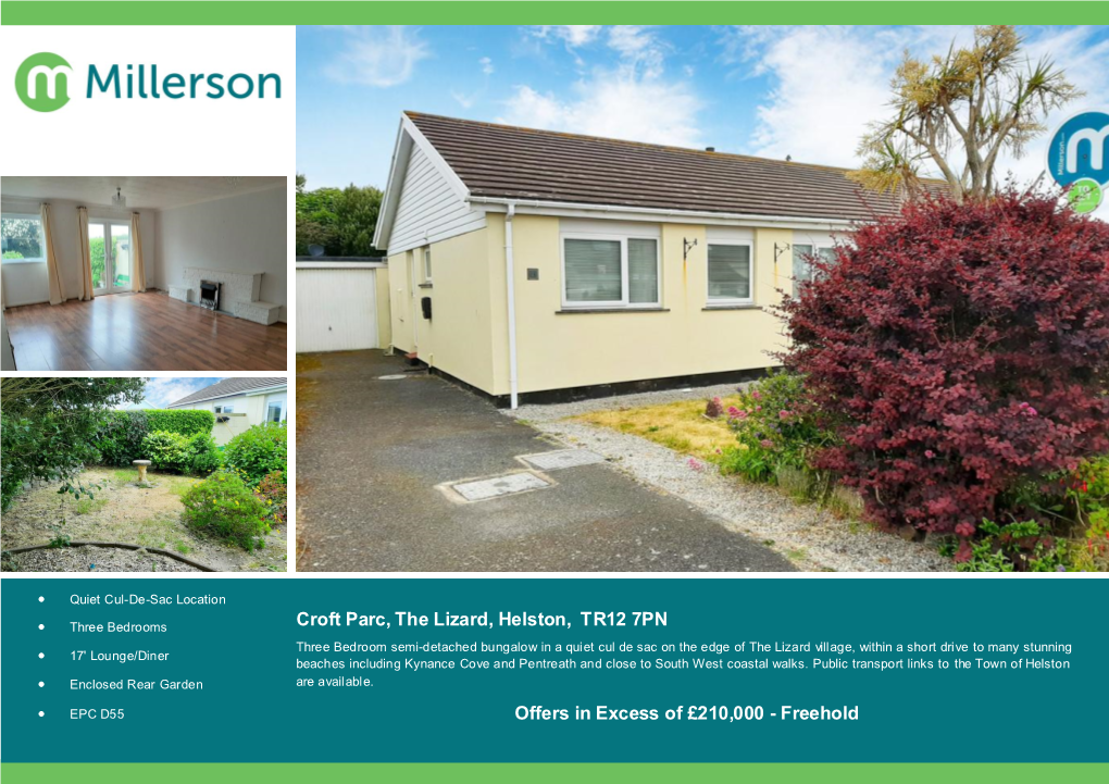 Croft Parc, the Lizard, Helston, TR12 7PN Offers in Excess of £210000