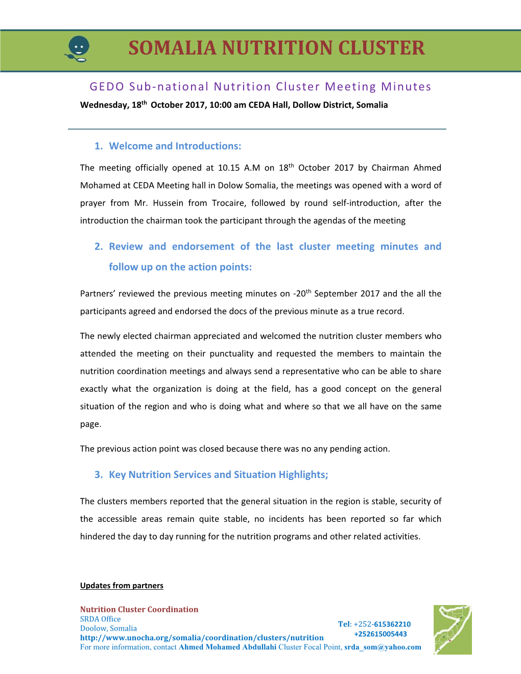 Somalia Nutrition Cluster