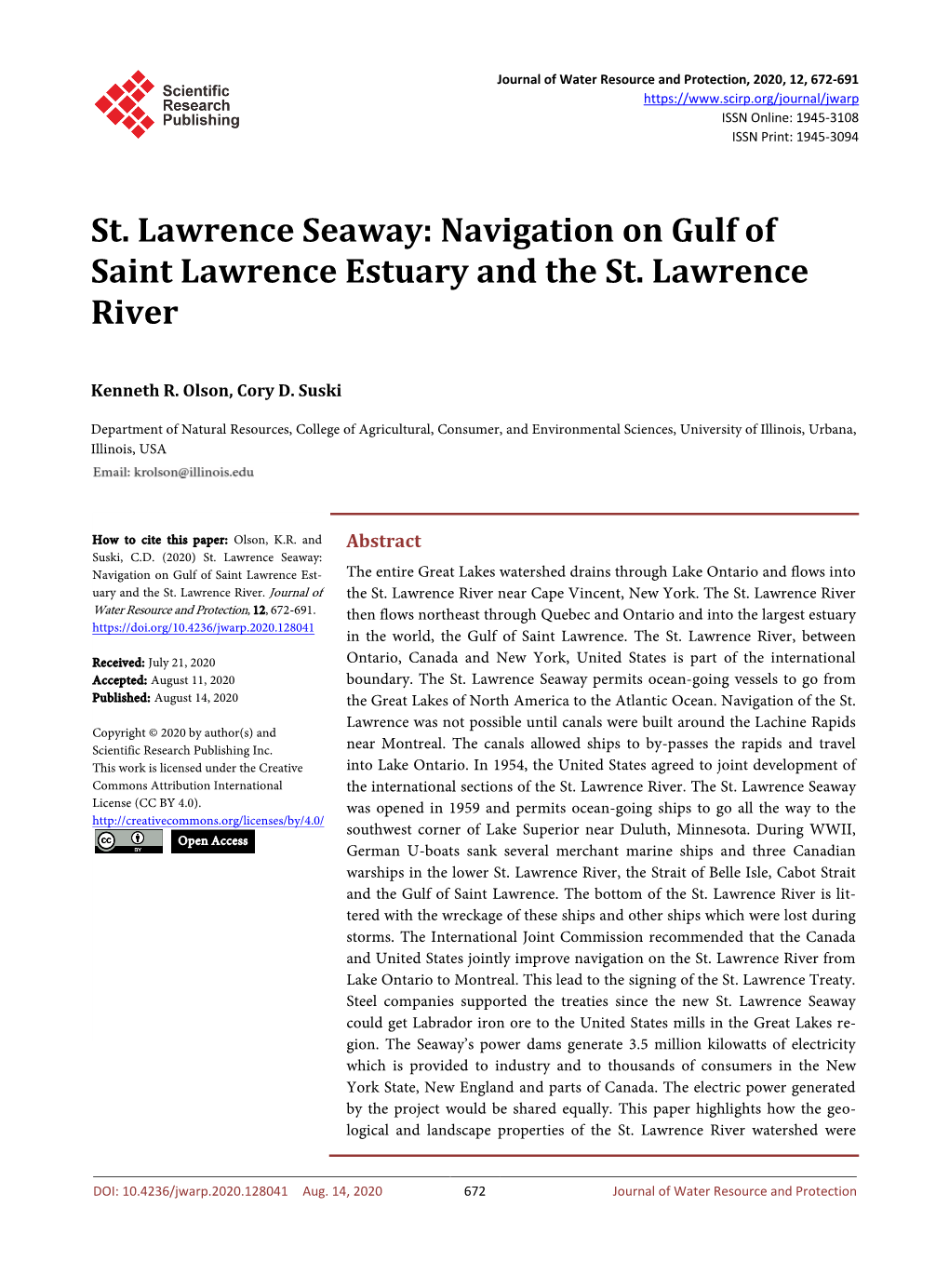 St. Lawrence Seaway: Navigation on Gulf of Saint Lawrence Estuary and the St