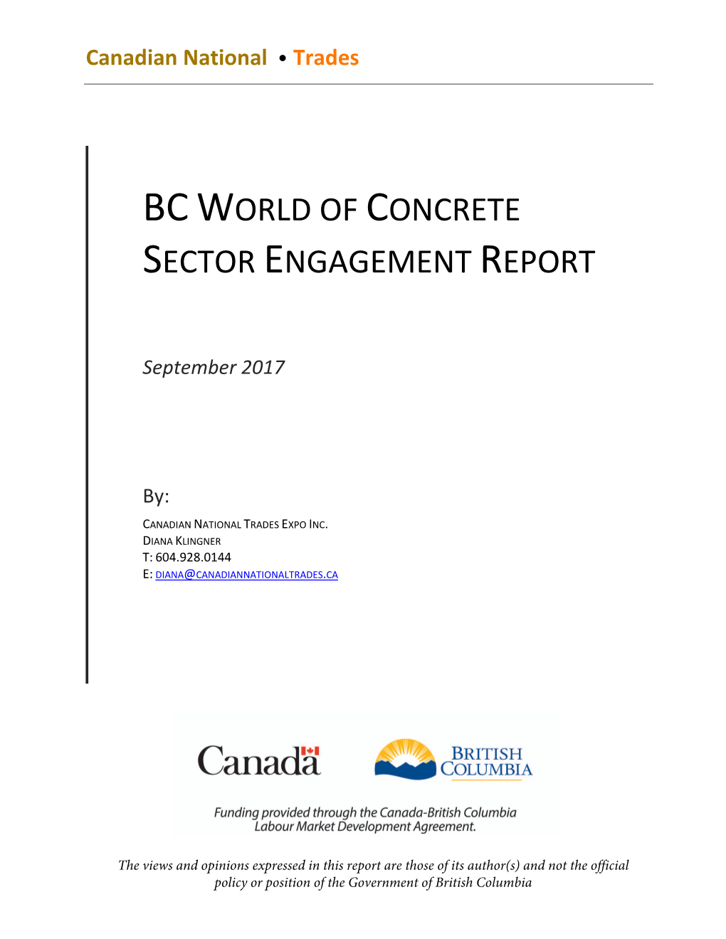 Bcworld of Concrete Sector Engagement Report
