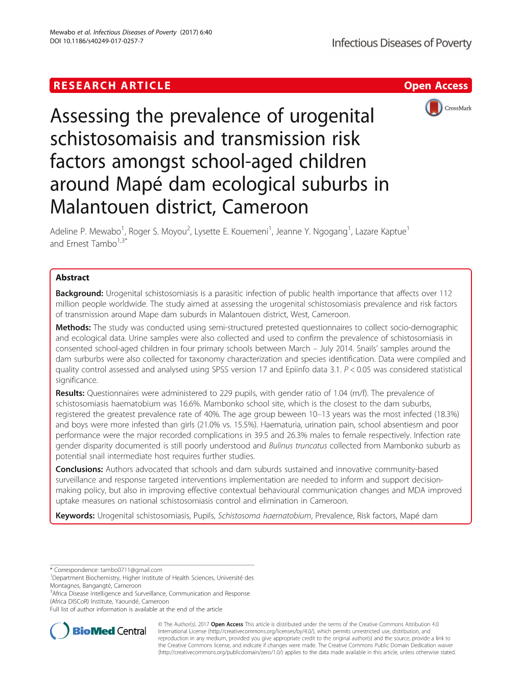 Assessing the Prevalence of Urogenital