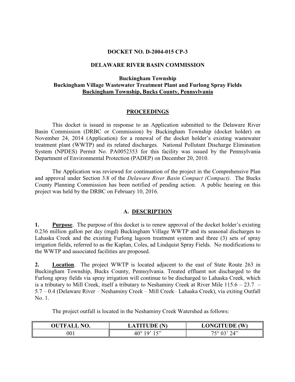 STP & IWTP Docket