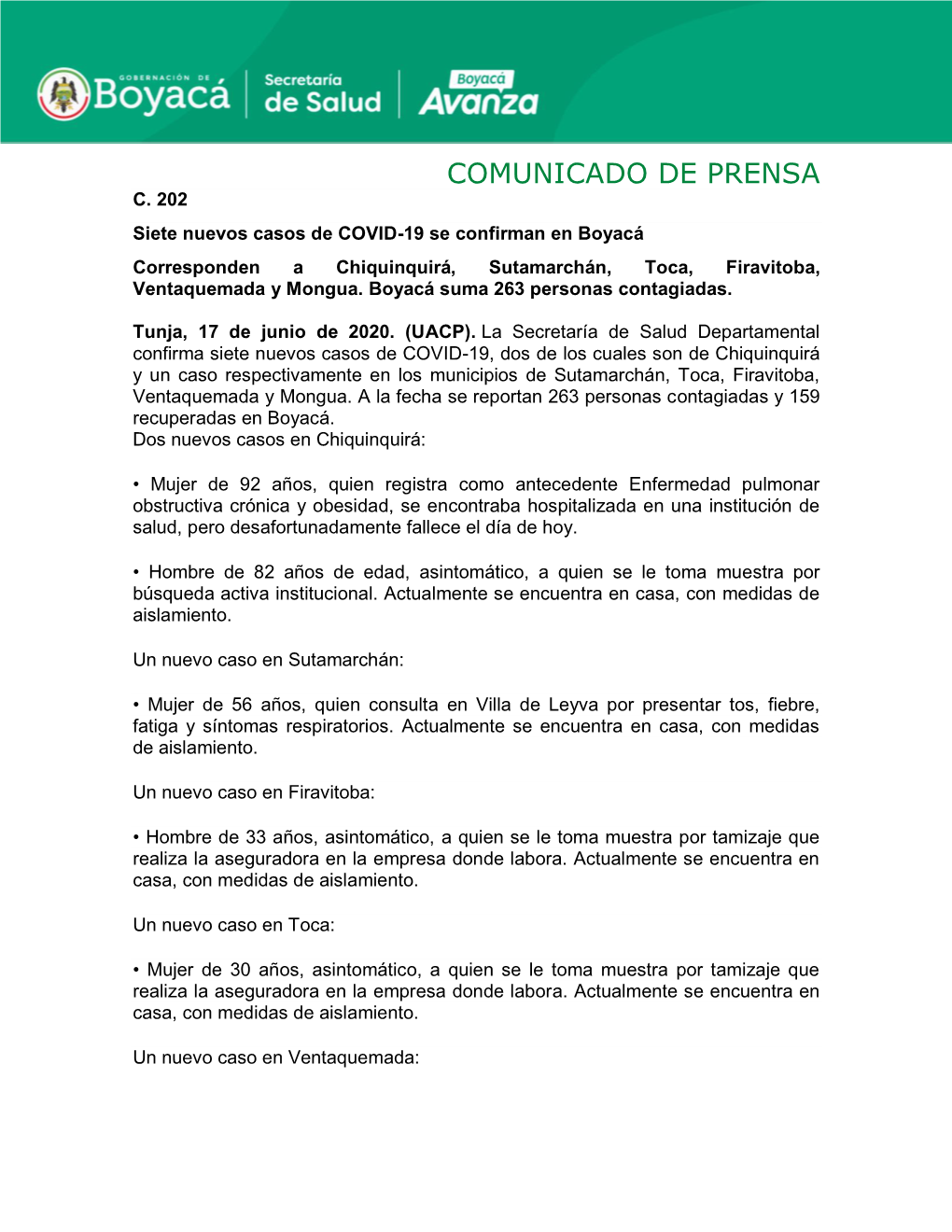 Comunicado De Prensa C