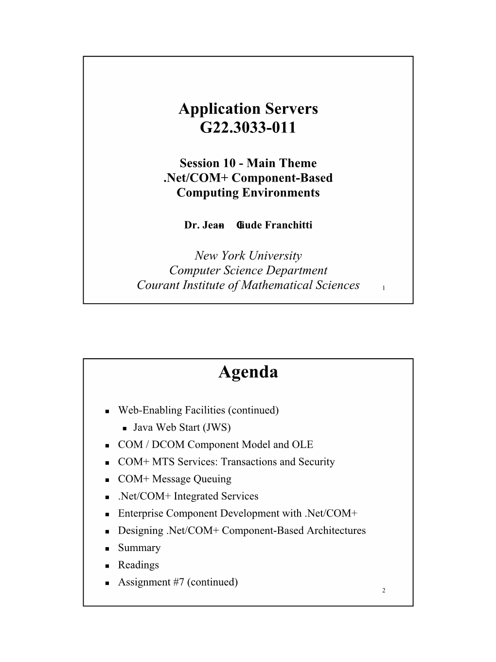 COM+ Component-Based Computing Environments