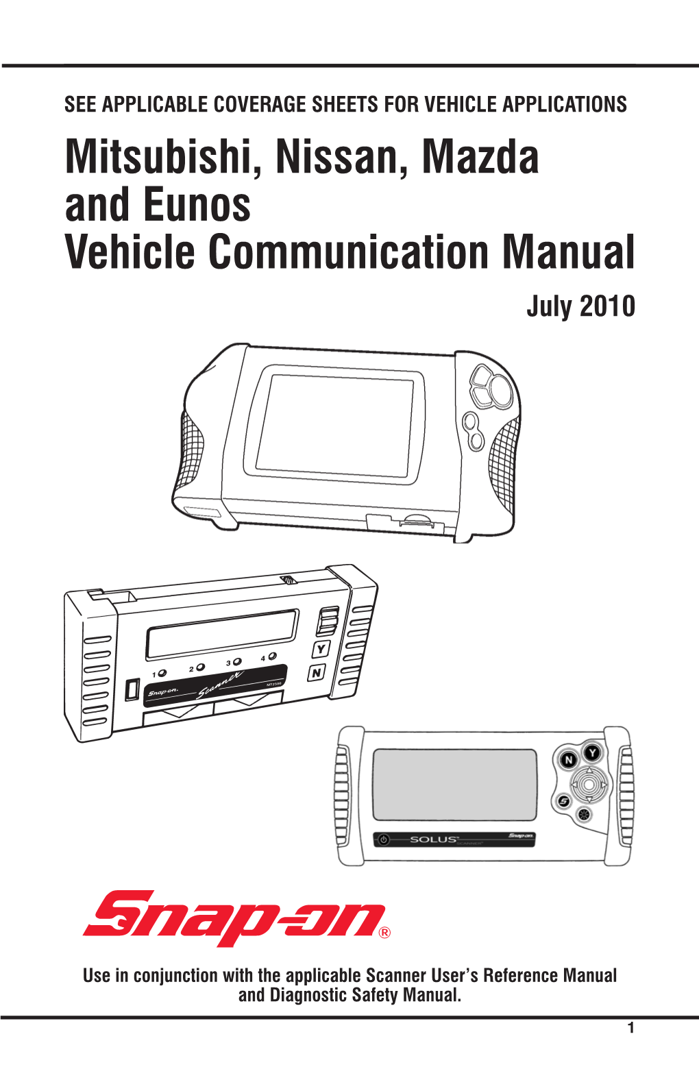 Mitsubishi, Nissan, Mazda and Eunos Vehicle Communication Manual July 2010