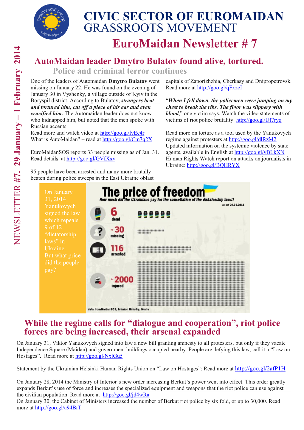 Euromaidan Newsletter # 7 CIVIC SECTOR of EUROMAIDAN