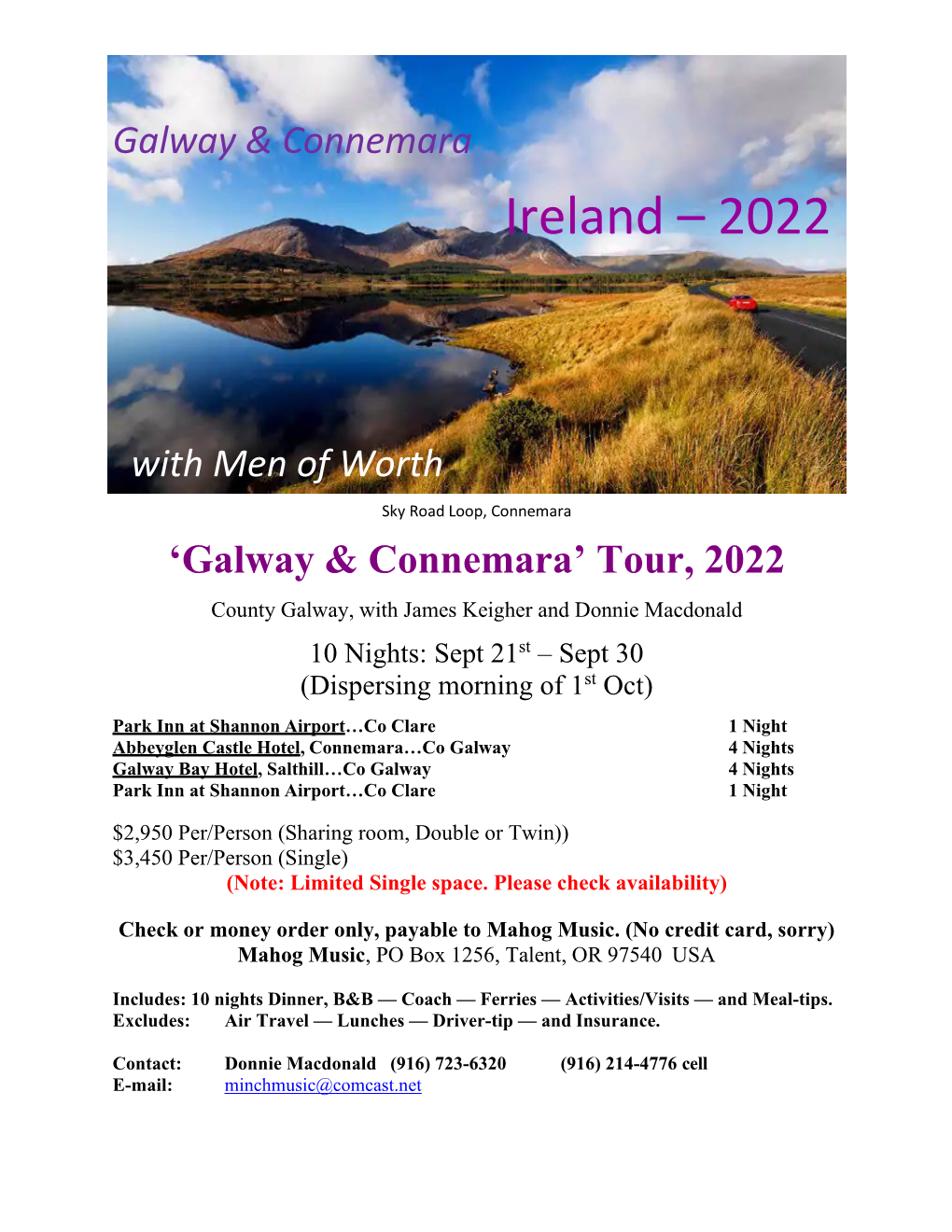 Itinerary Galway Connemara 2022.Pdf