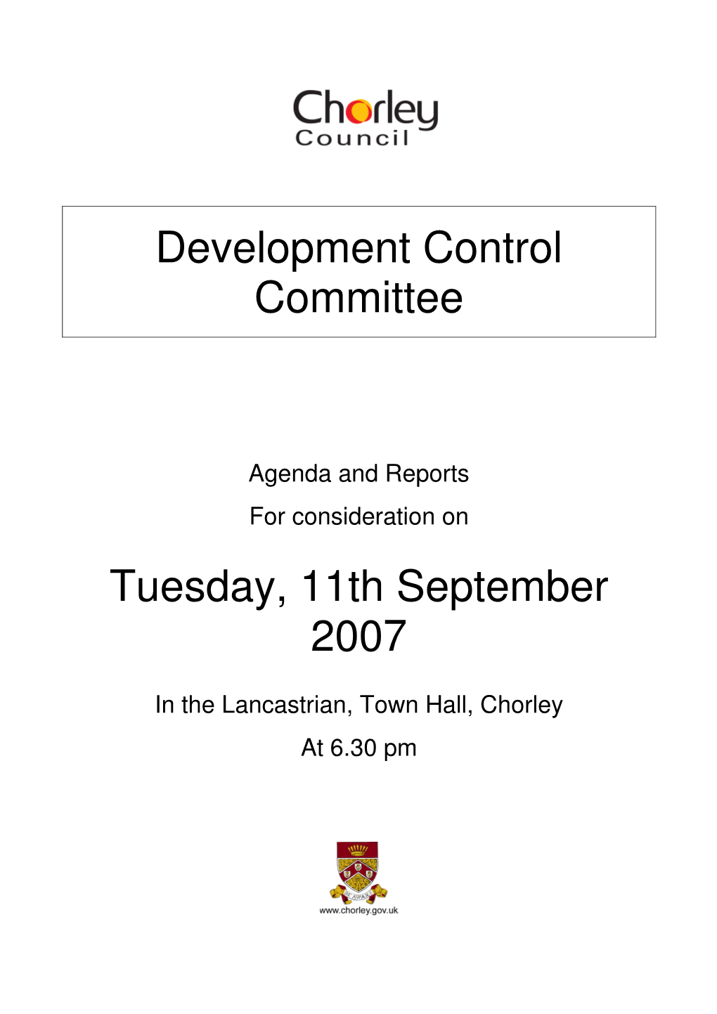 Development Control Committee Tuesday, 11Th September 2007