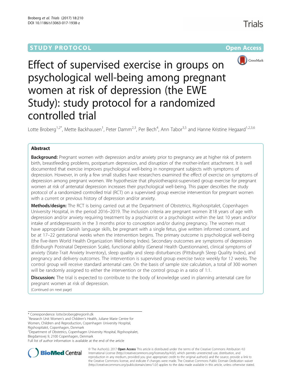 Effect of Supervised Exercise in Groups on Psychological Well-Being