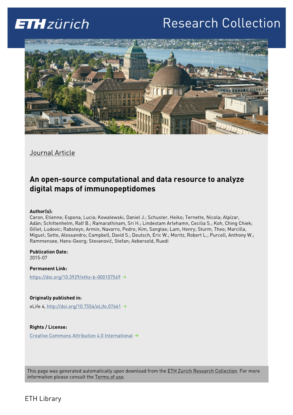 An Open-Source Computational and Data Resource to Analyze Digital Maps of Immunopeptidomes