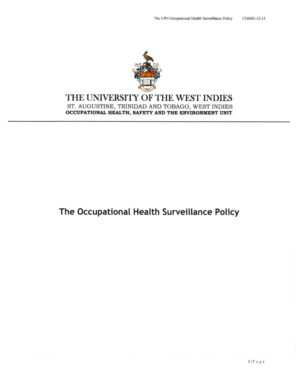 The Occupational Health Surveillance Policy