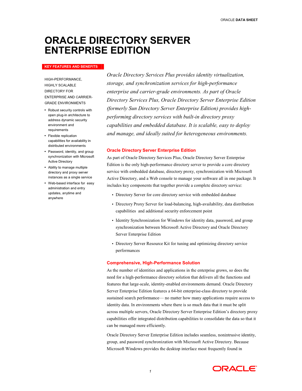 Oracle Directory Server Enterprise Edition