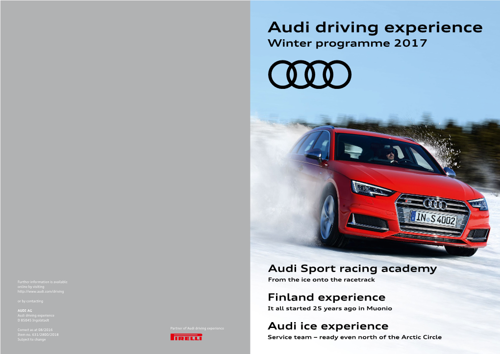 Audi Driving Experience Winter Programme 2017