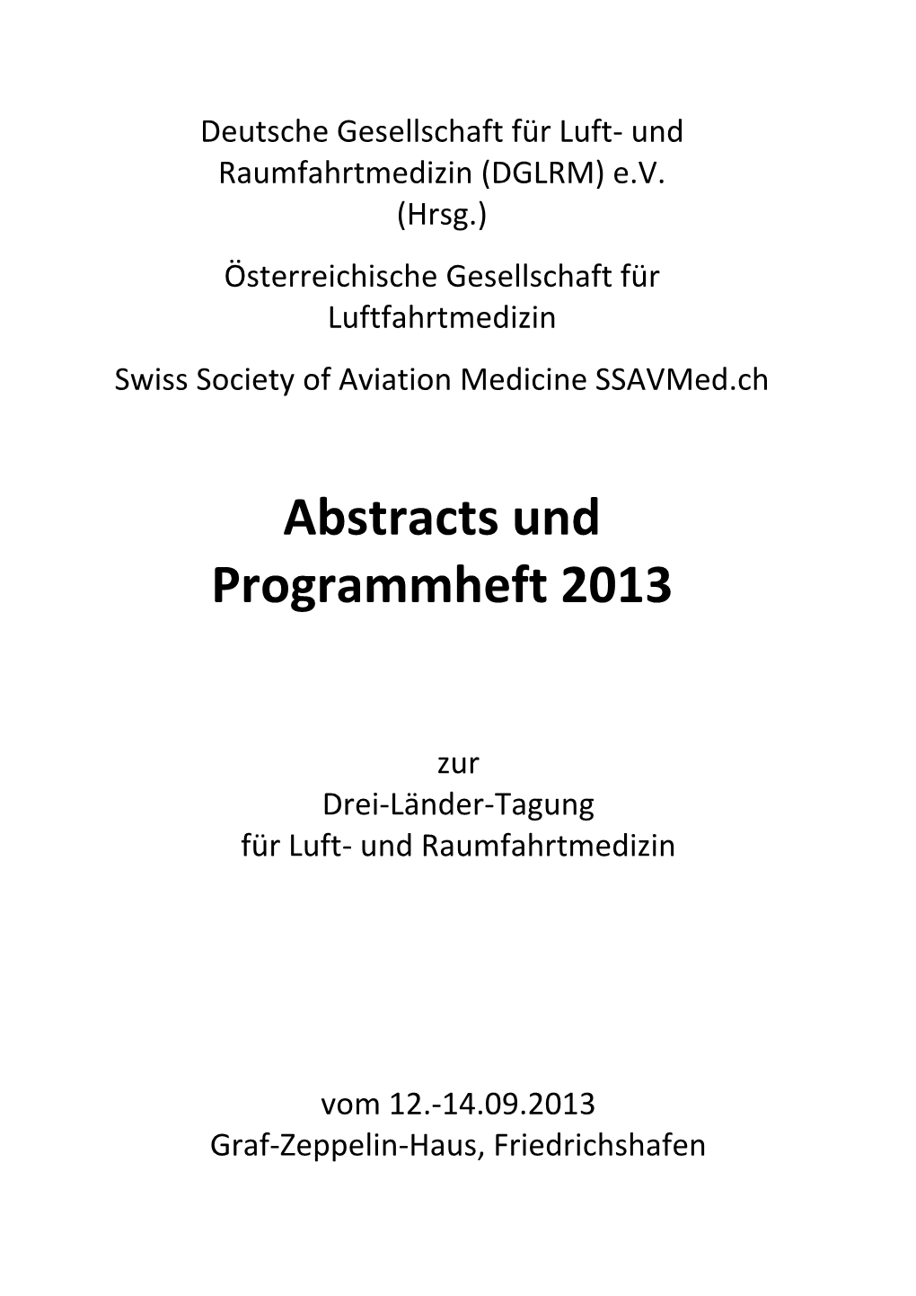 Abstracts Und Programmheft 2013