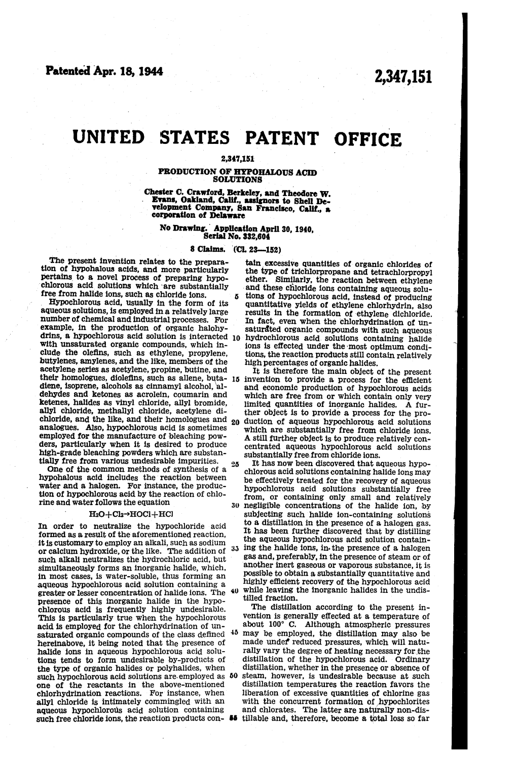 United States Patent Office 2,34,151