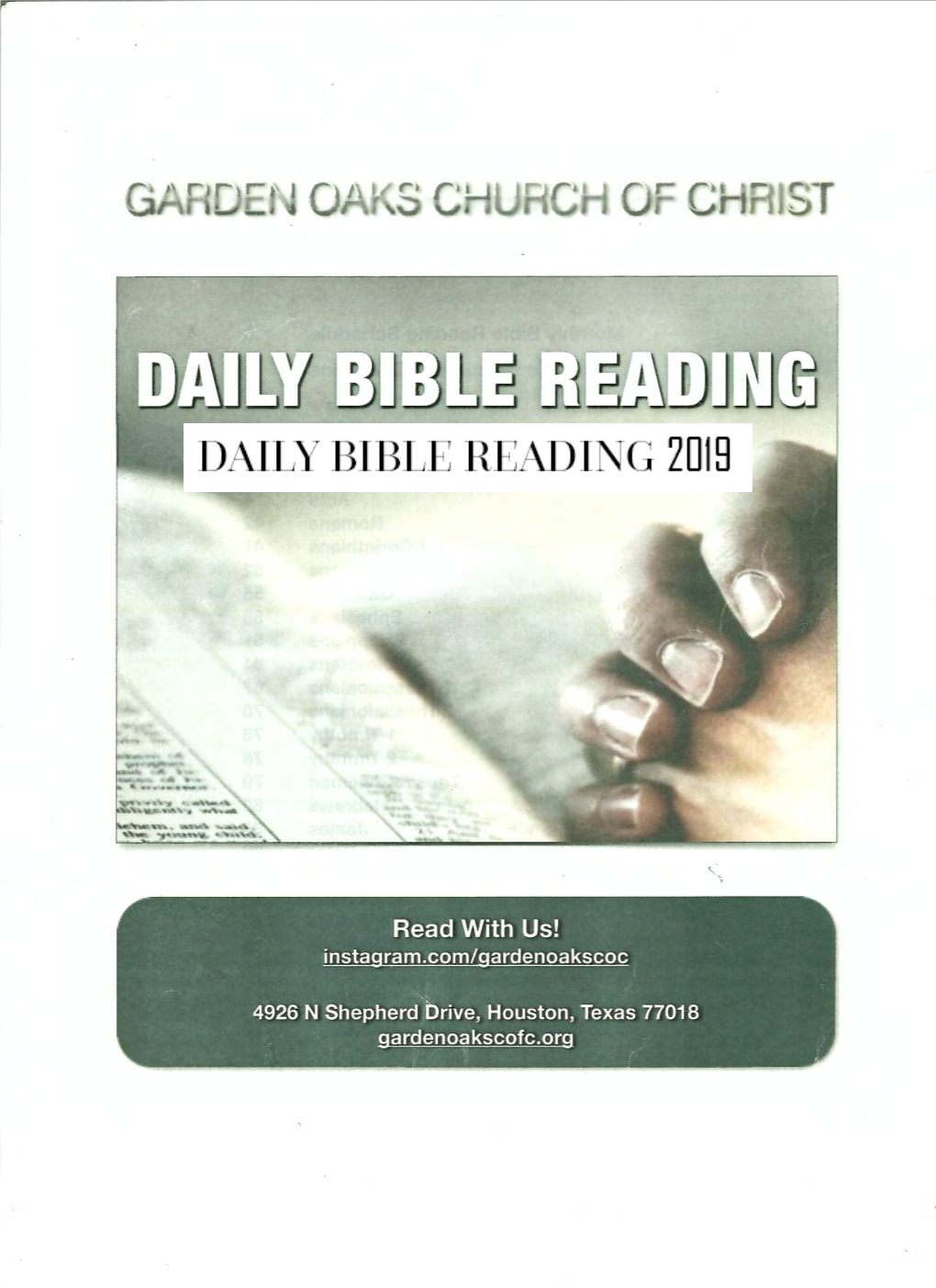 Read with Us! Insta Ram.Com/ Ardenoakscoc D1AILY BIBLE READI 1G 2018 1 2