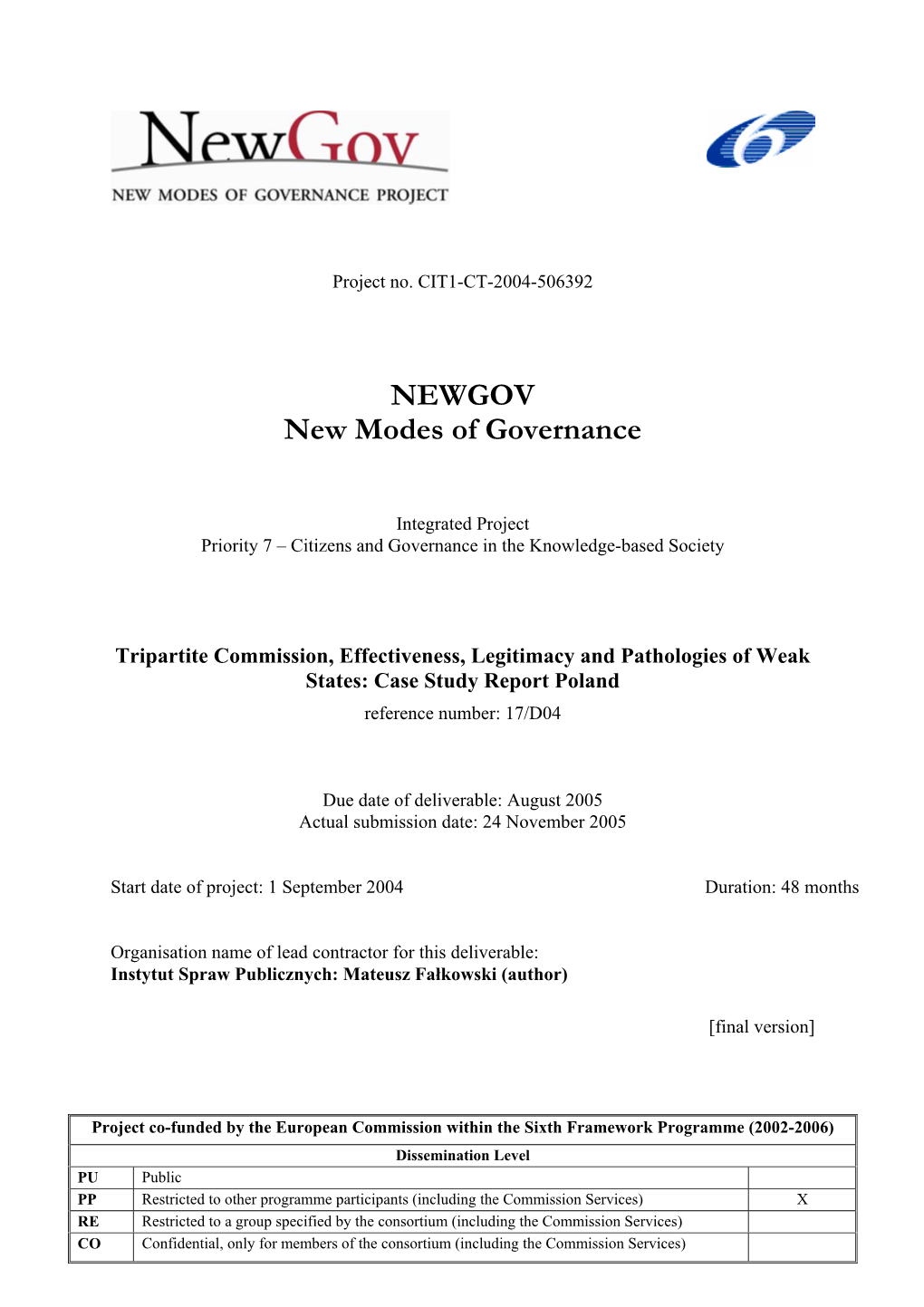 NEWGOV New Modes of Governance