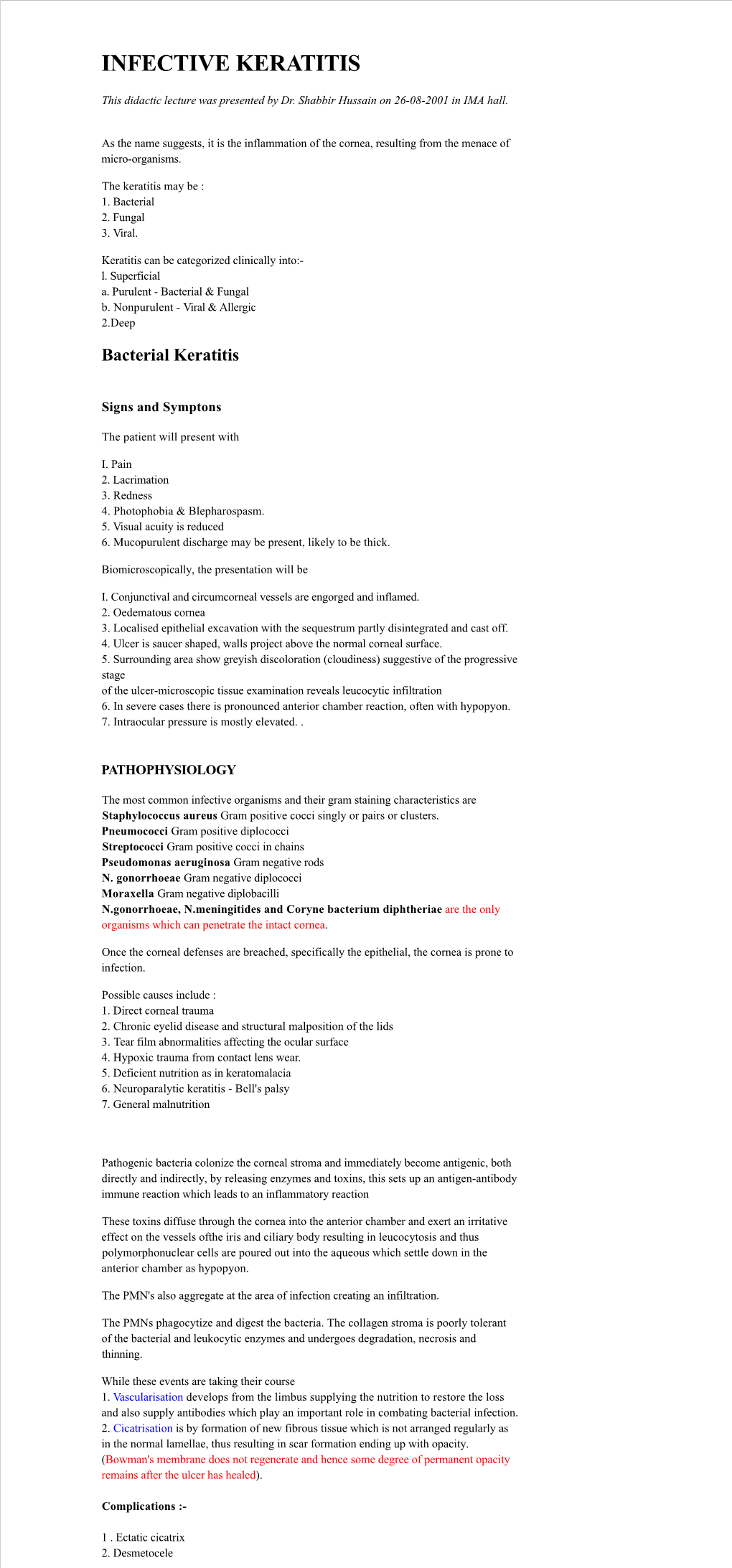 Infective Keratitis