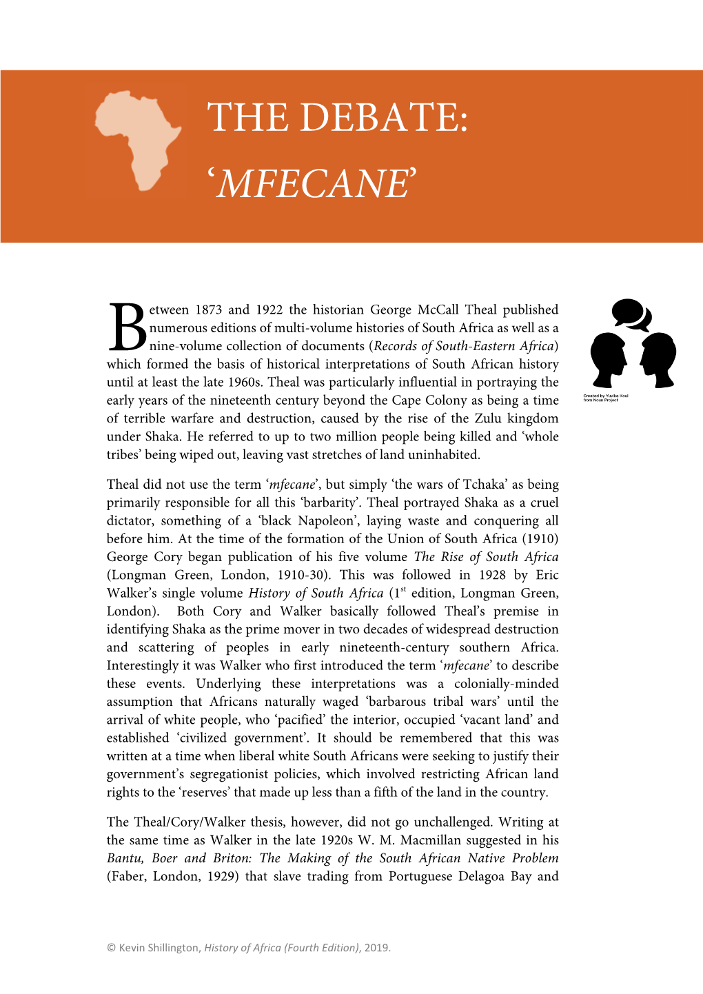 The Debate: 'Mfecane'