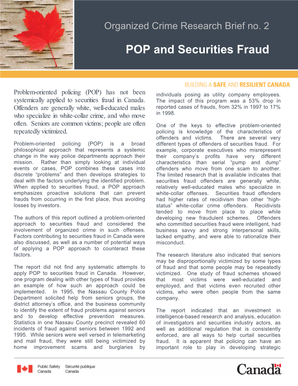 POP and Securities Fraud