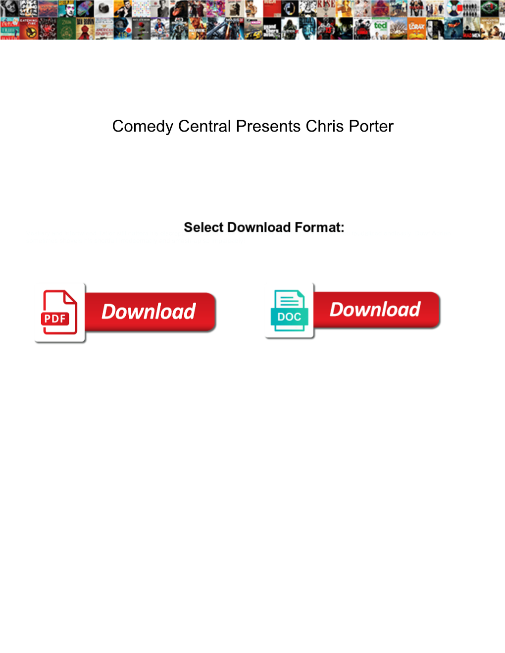 Comedy Central Presents Chris Porter