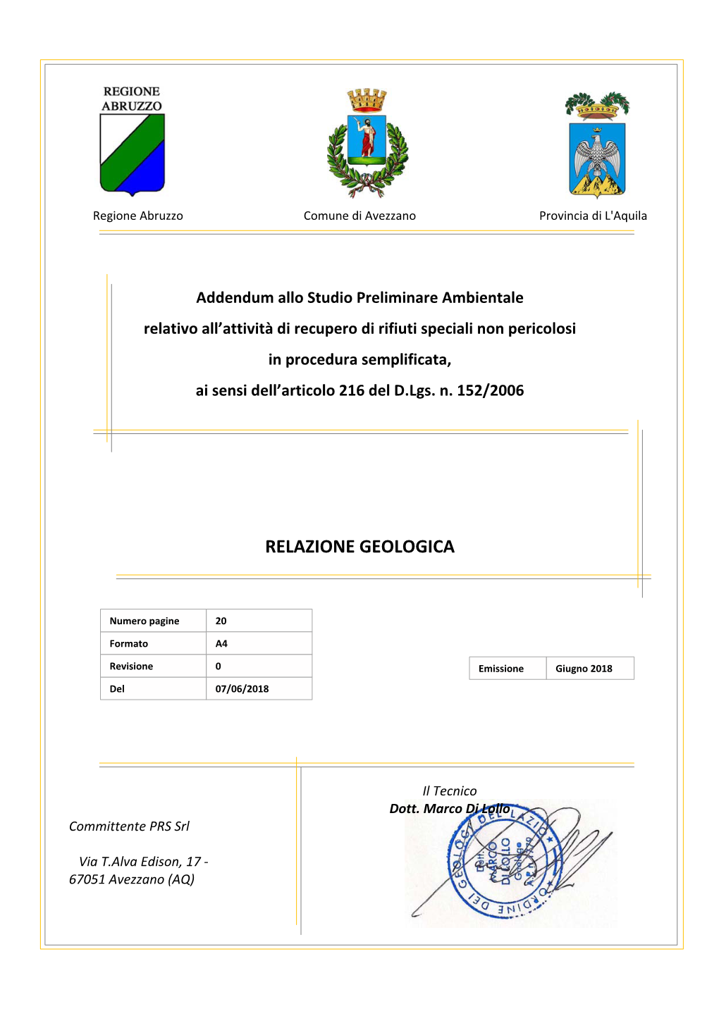 Relazione Geologica