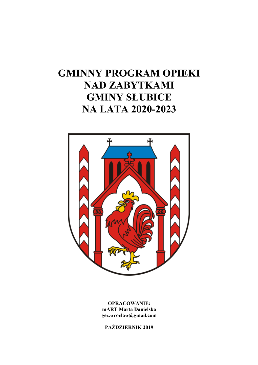 Gminny Program Opieki Nad Zabytkami Gminy Słubice Na Lata 2020-2023