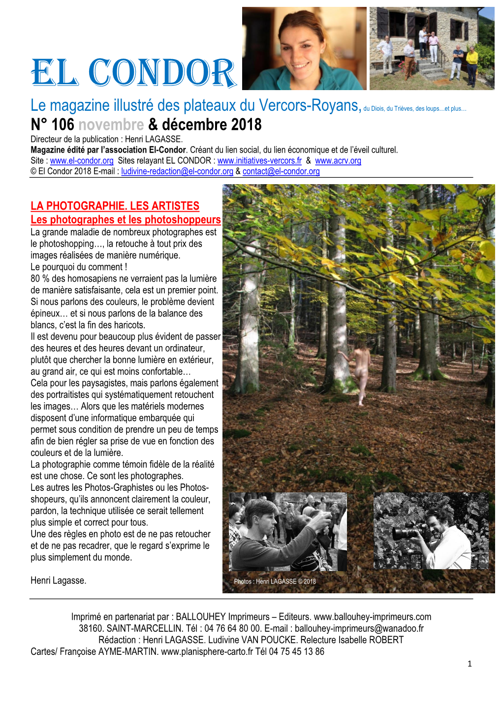 106 Novembre & Décembre 2018 Directeur De La Publication : Henri LAGASSE