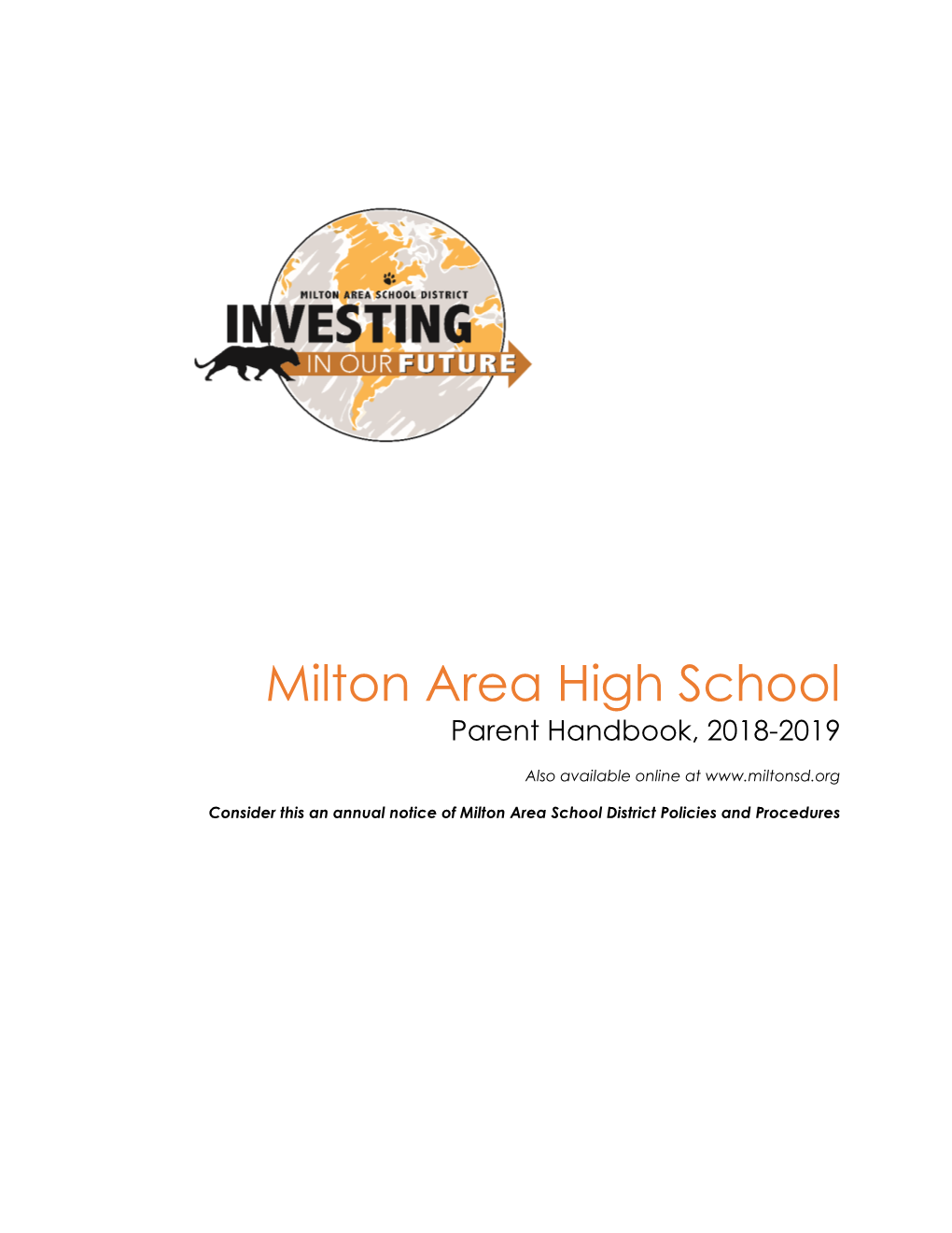 Milton Area High School Parent Handbook, 2018-2019