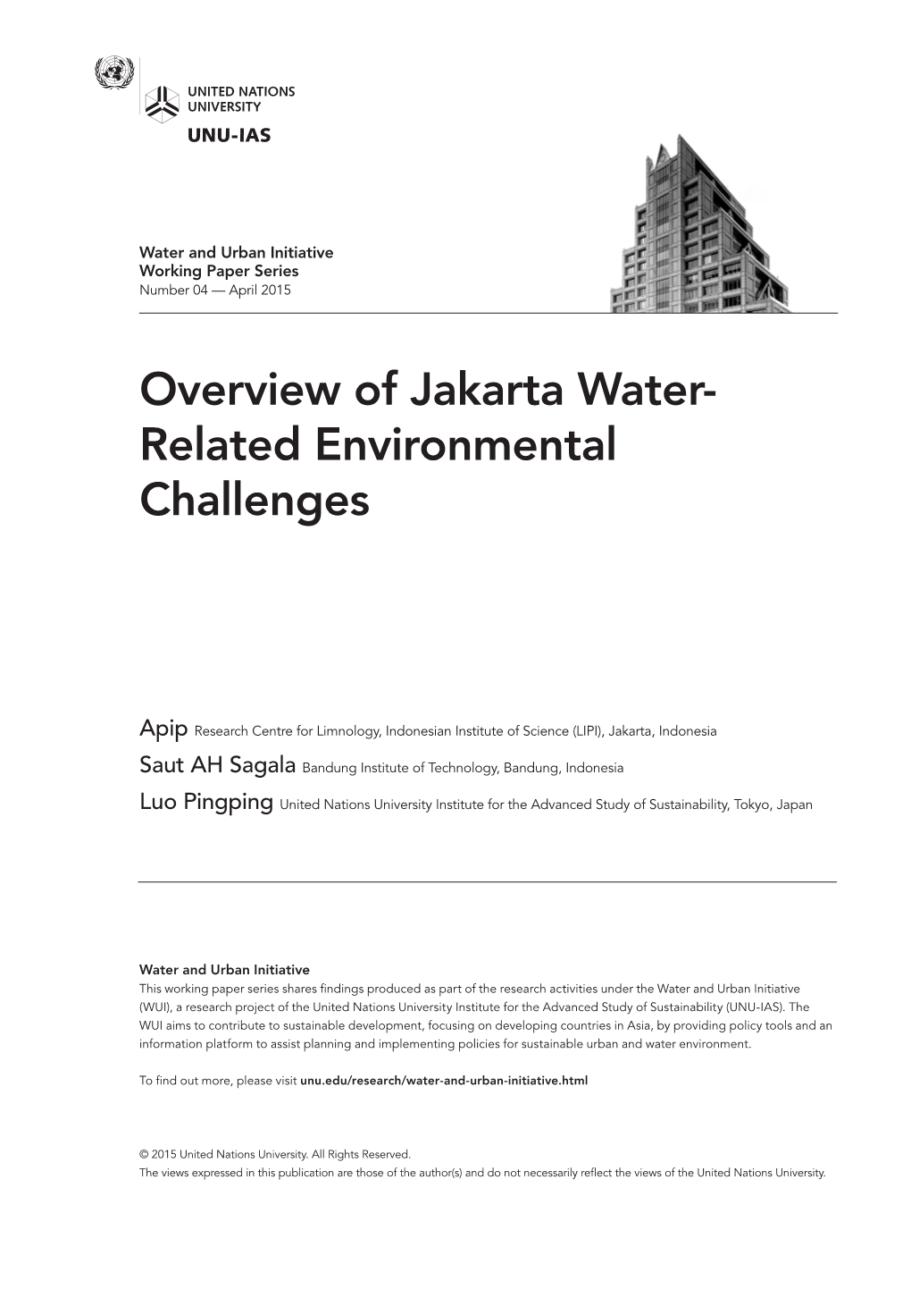 Overview of Jakarta Water- Related Environmental Challenges
