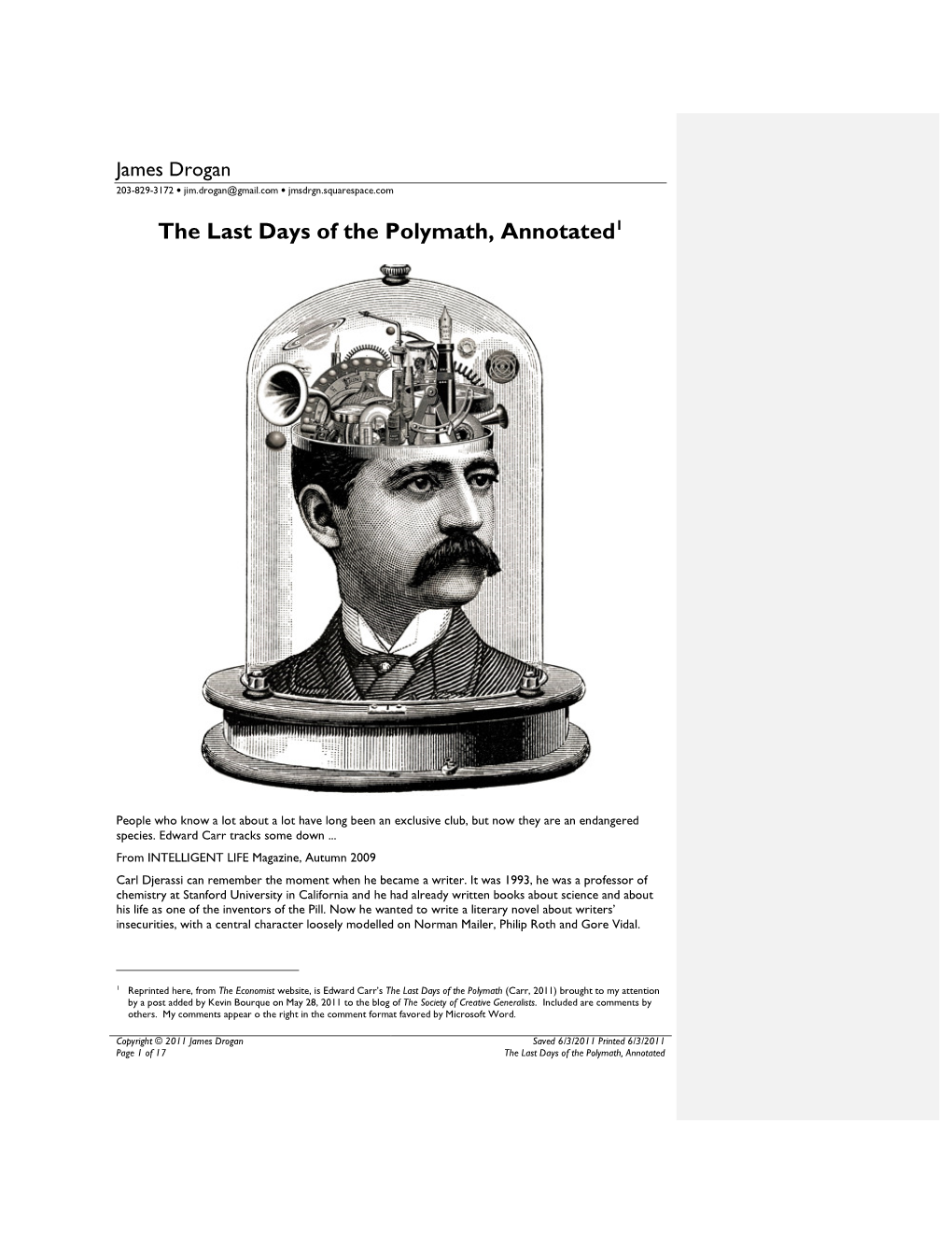 The Last Days of the Polymath, Annotated1