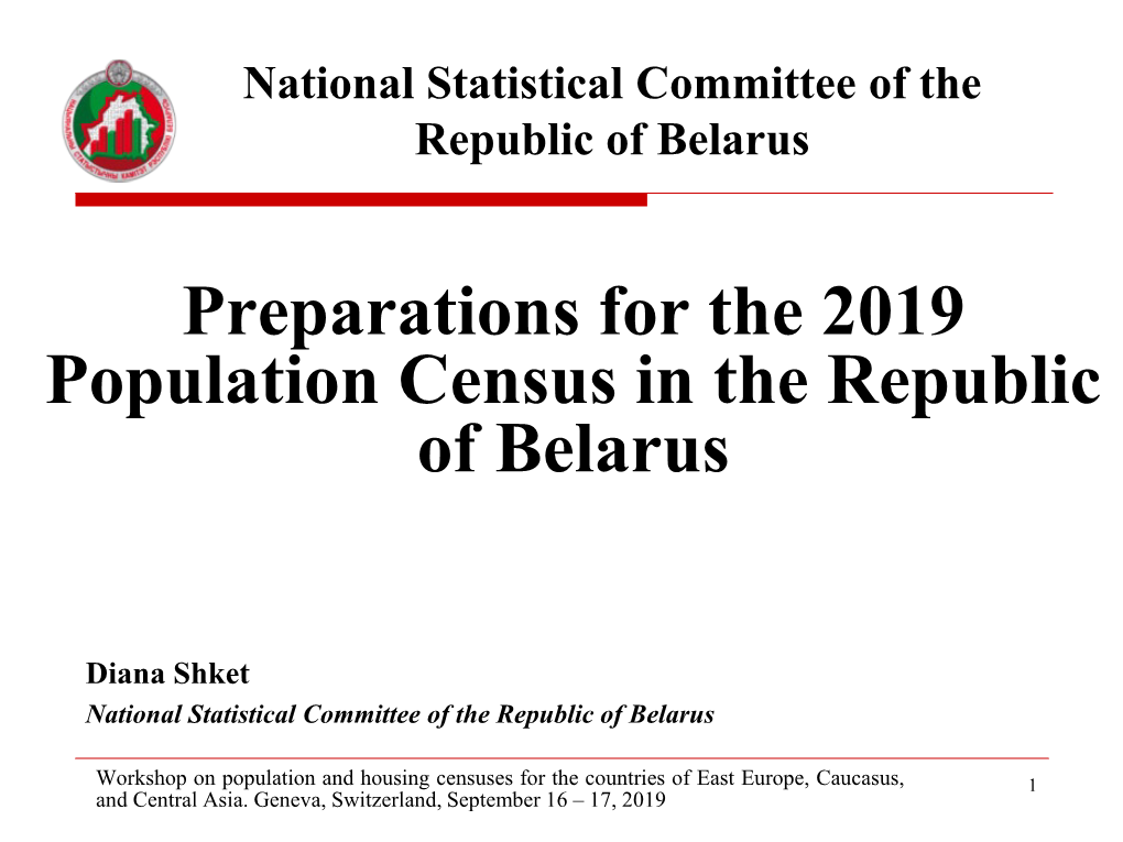 Population Census in the Republic of Belarus
