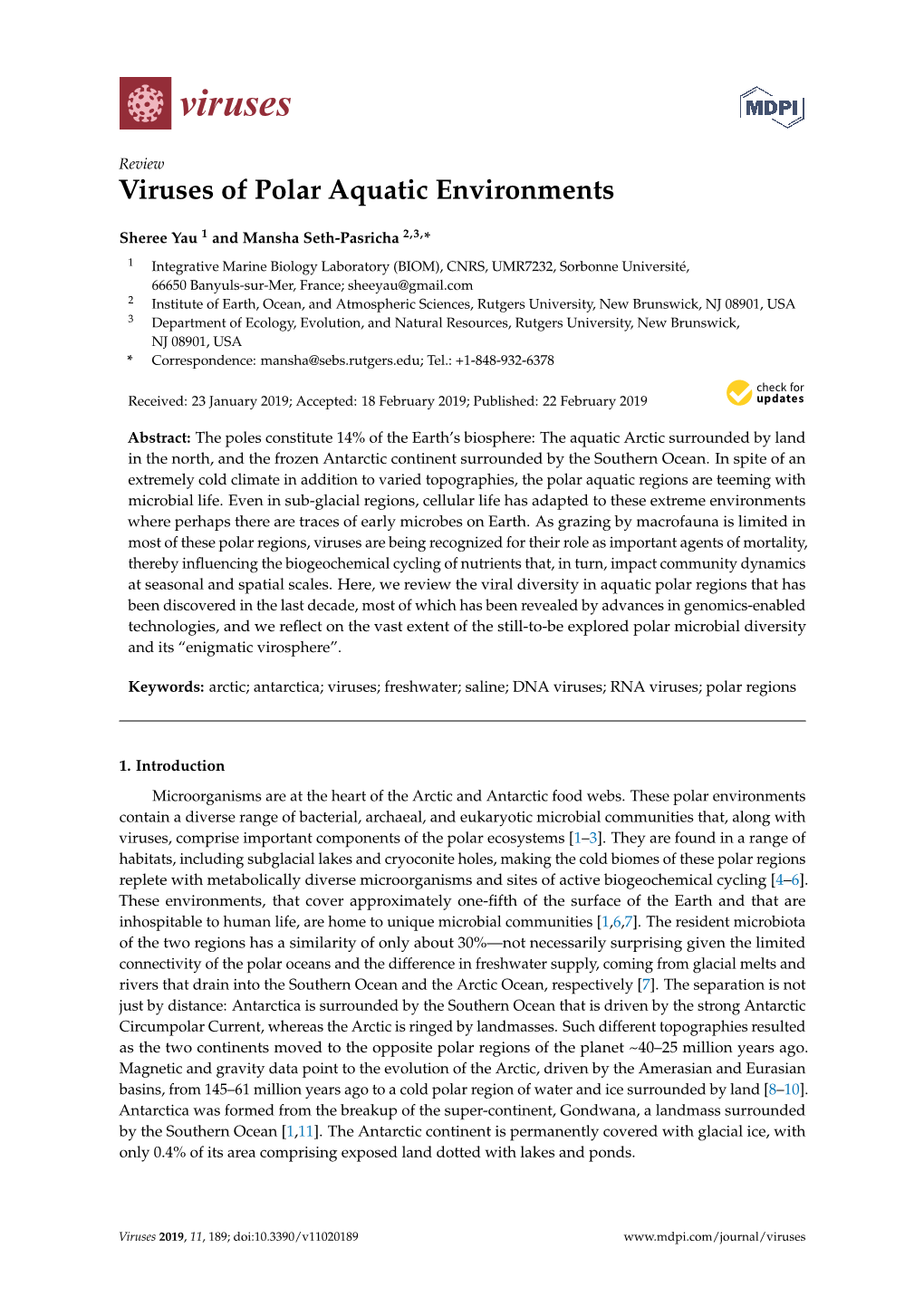 Viruses of Polar Aquatic Environments